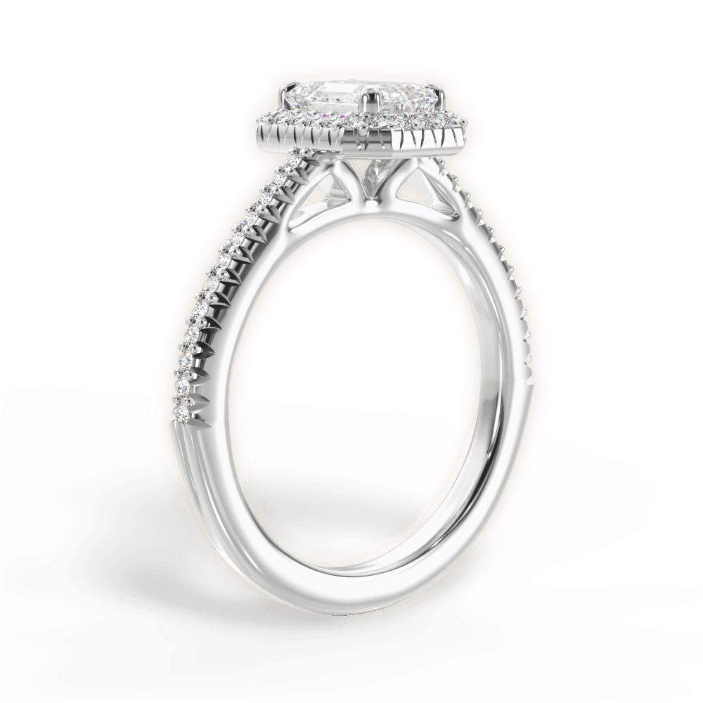 Jenny Emerald Cut Lab Grown Diamond Platinum Engagement Ring - View 3