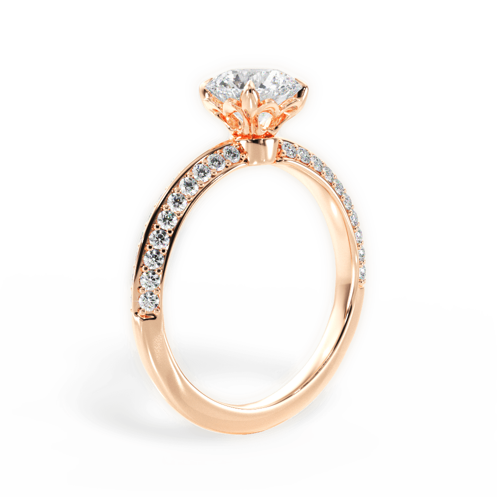 Gail Round Cut Lab Grown Diamond 18Kt Rose Gold Engagement Ring - View 4