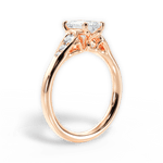 Cecilia Emerald Cut Lab Grown Diamond 18Kt Rose Gold Engagement Ring - View 3