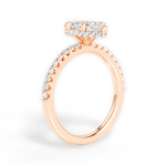 Isabella Marquise Cut Lab Grown Diamond 18Kt Rose Gold Engagement Ring - View 3