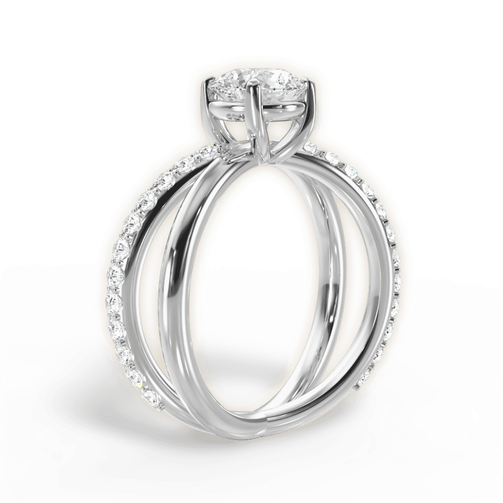 Jennifer Round Cut Lab Grown Diamond Platinum Engagement Ring - View 4