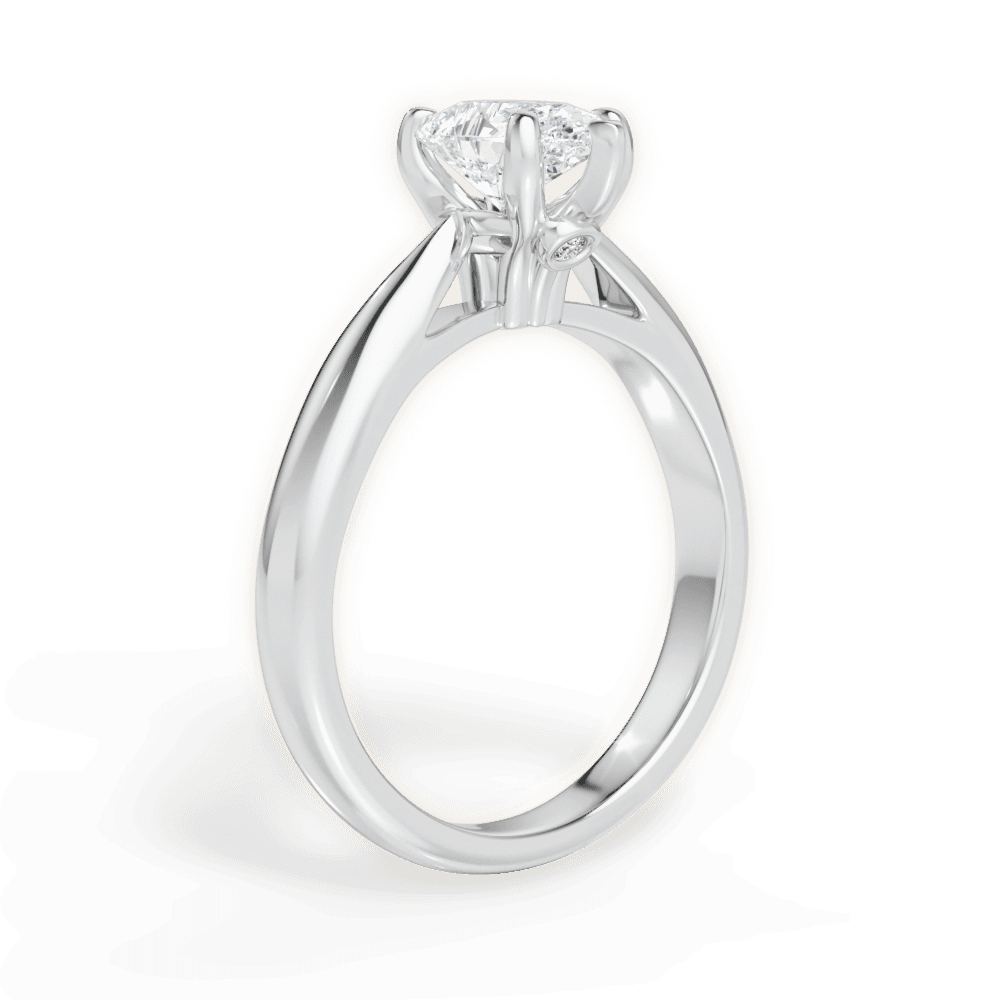 Beverly Pear Cut Lab Grown Diamond 18Kt White Gold Engagement Ring - View 2