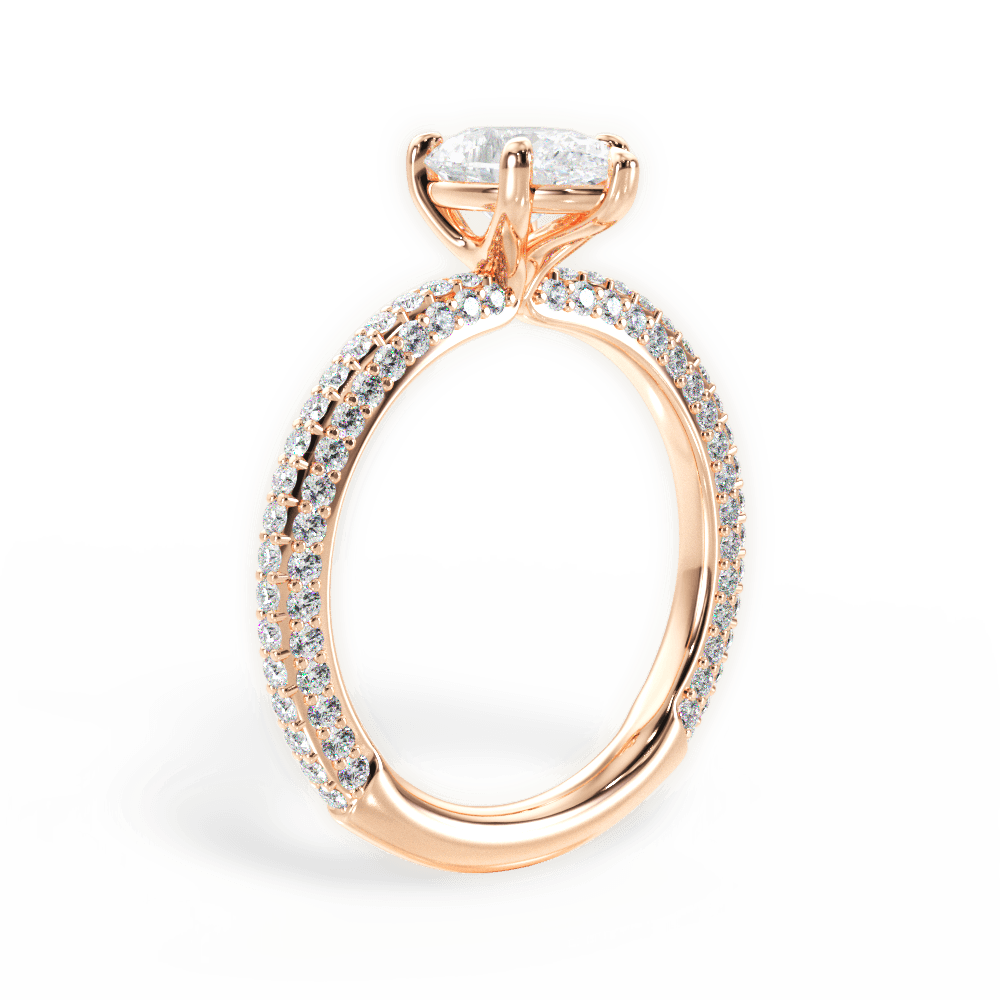 Kristen Pear Cut Lab Grown Diamond 18Kt Rose Gold Engagement Ring - View 3