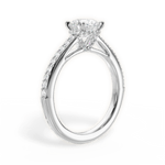 Joan Round Cut Lab Grown Diamond 14Kt White Gold Engagement Ring - View 3