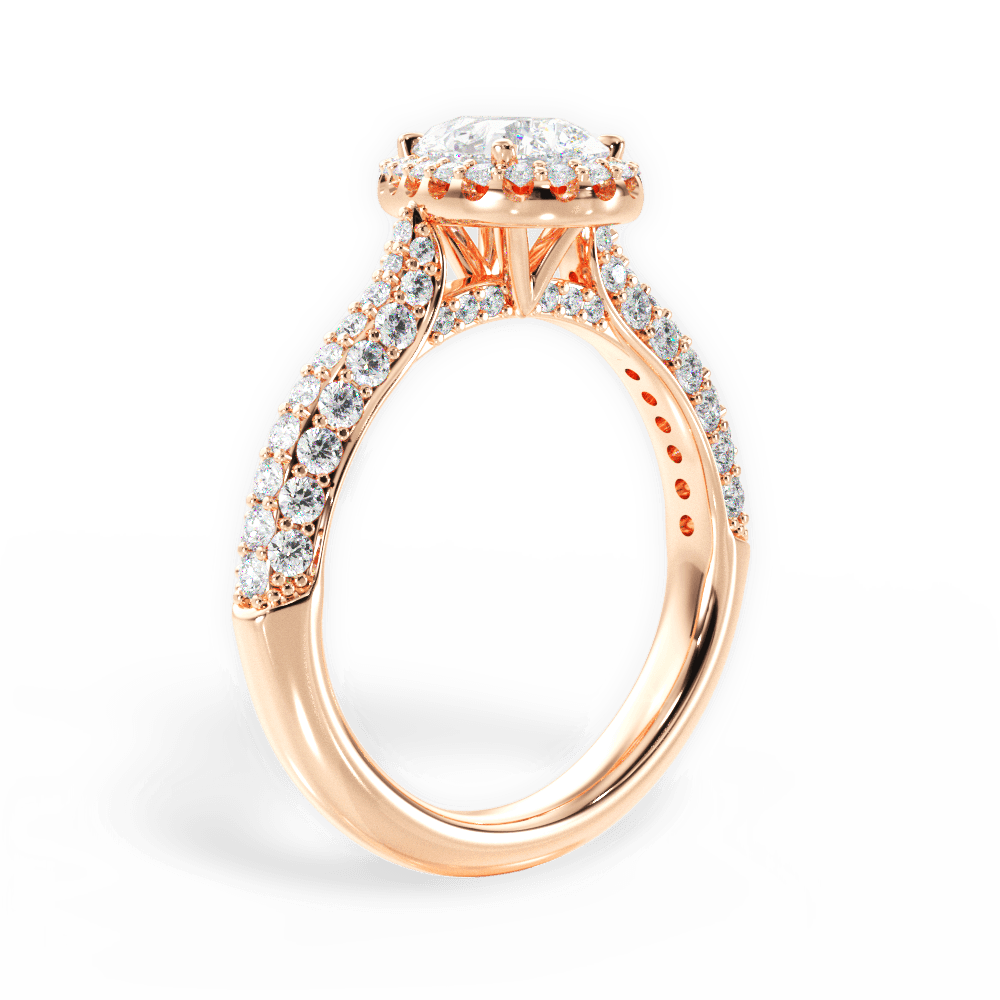 Lucy Pear Cut Lab Grown Diamond 18Kt Rose Gold Engagement Ring - View 4