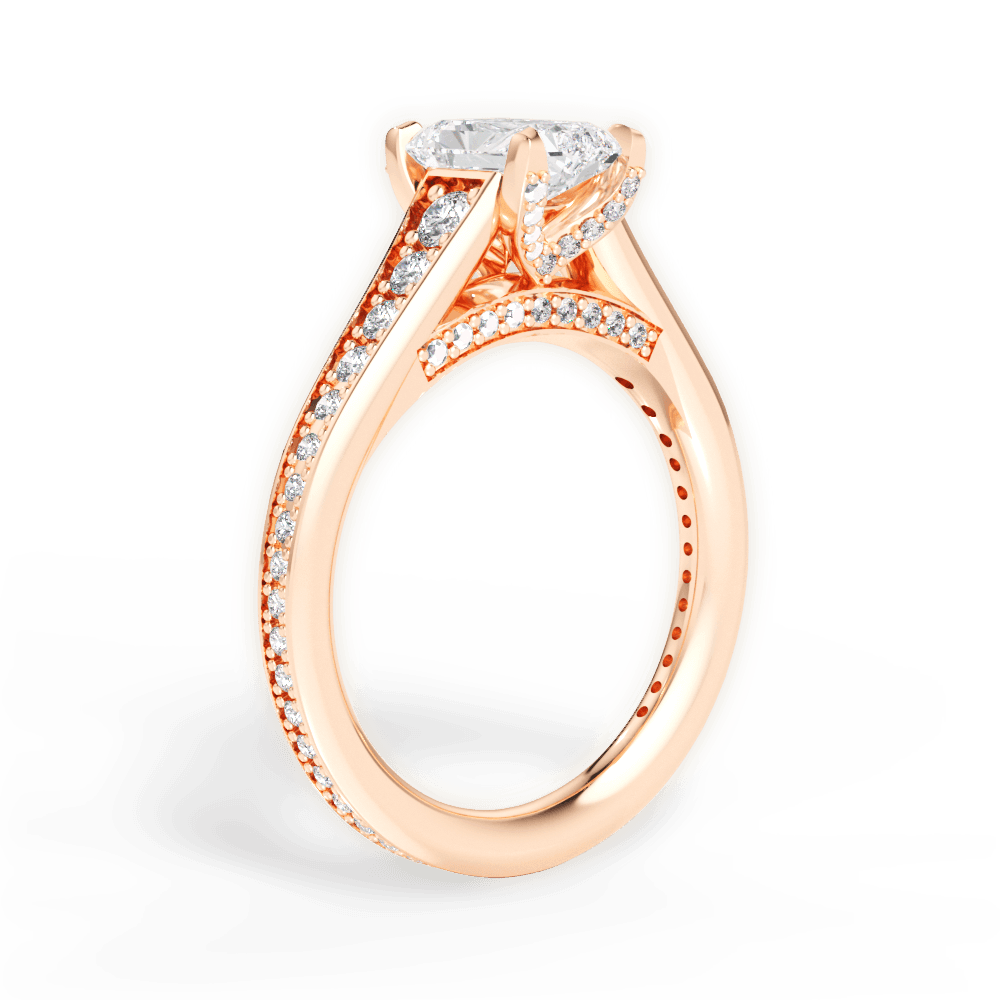 Leslie Radiant Cut Lab Grown Diamond 18Kt Rose Gold Engagement Ring - View 4