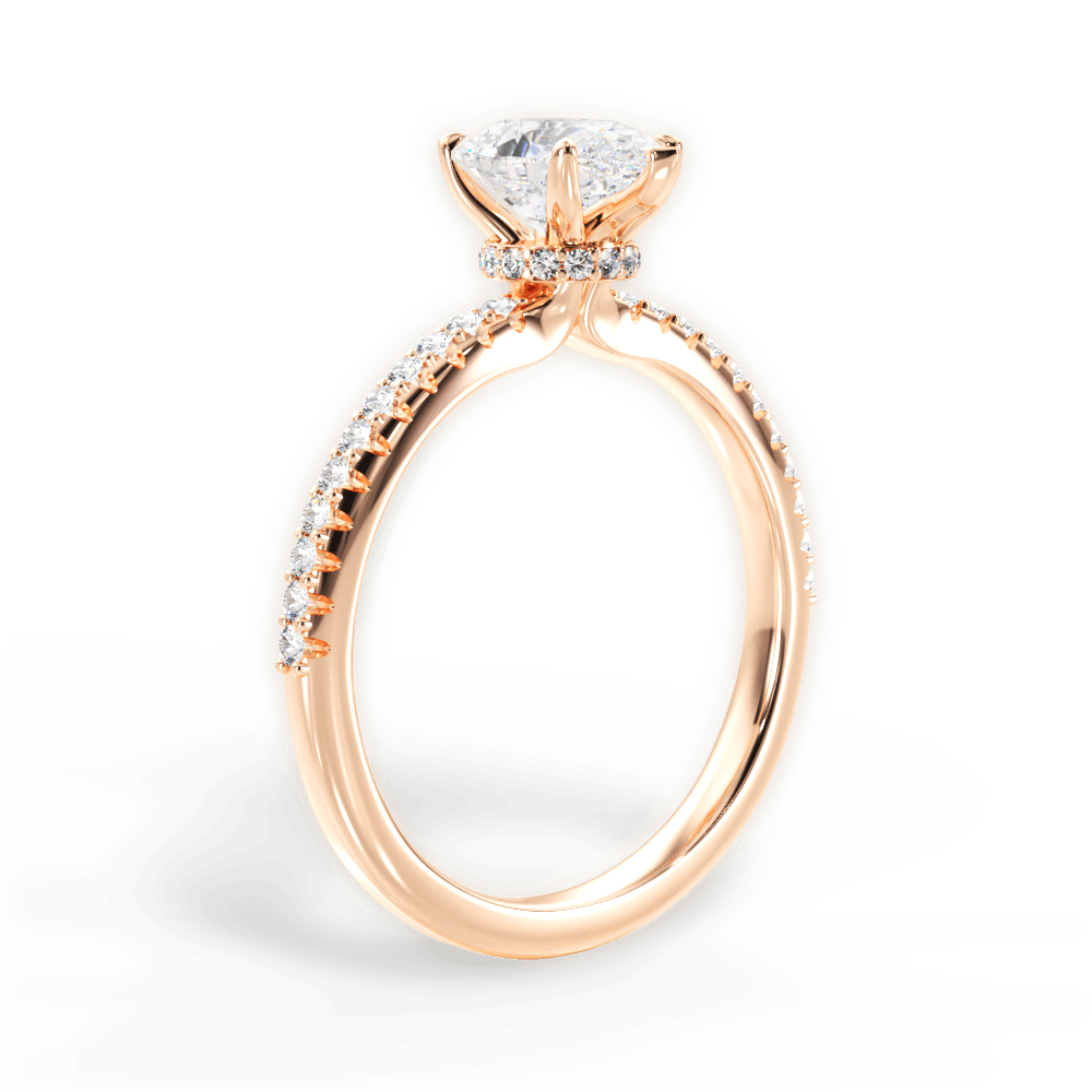 Giselle Pear Cut Lab Grown Diamond 18Kt Rose Gold Engagement Ring - View 3