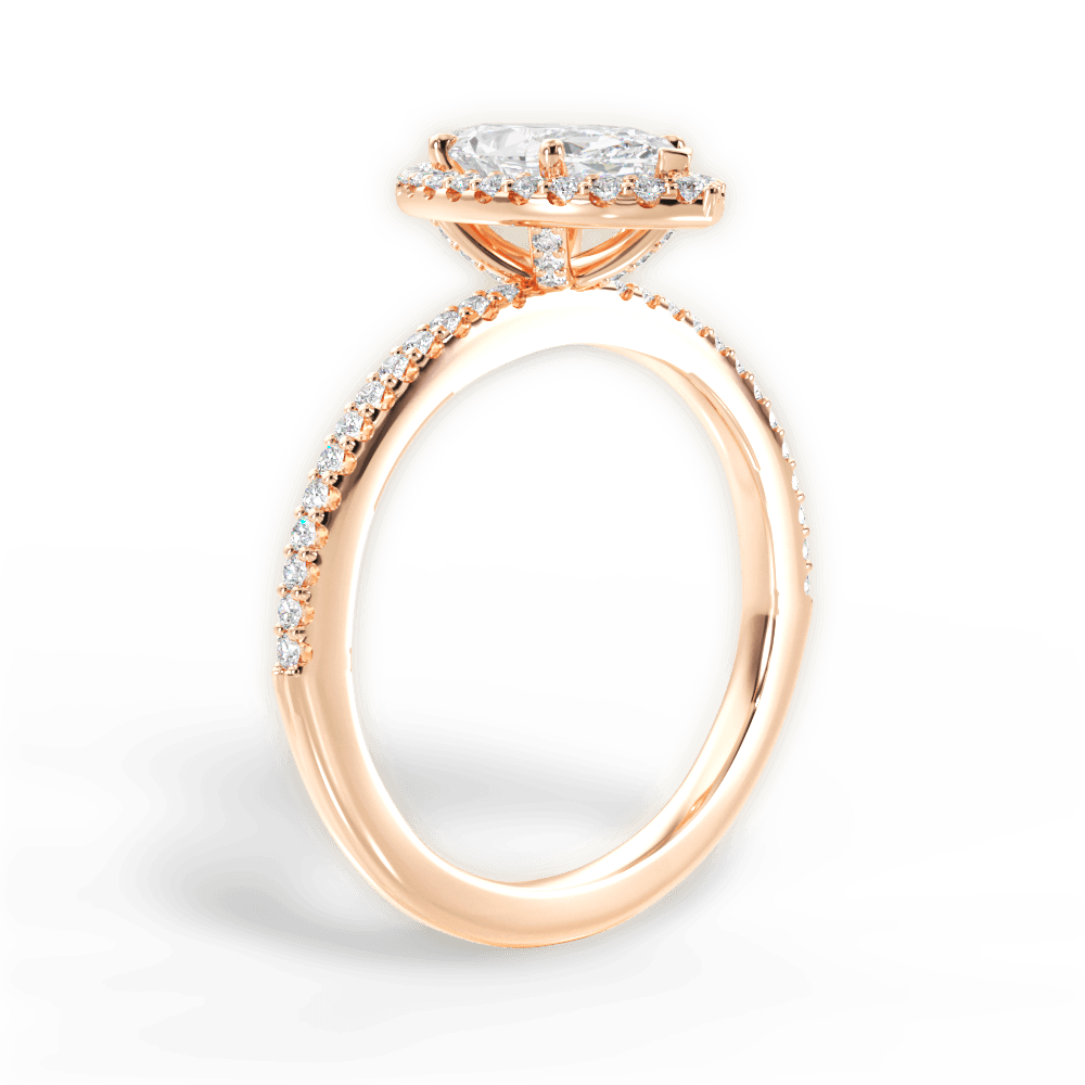 Joanne Marquise Cut Lab Grown Diamond 18Kt Rose Gold Engagement Ring - View 3