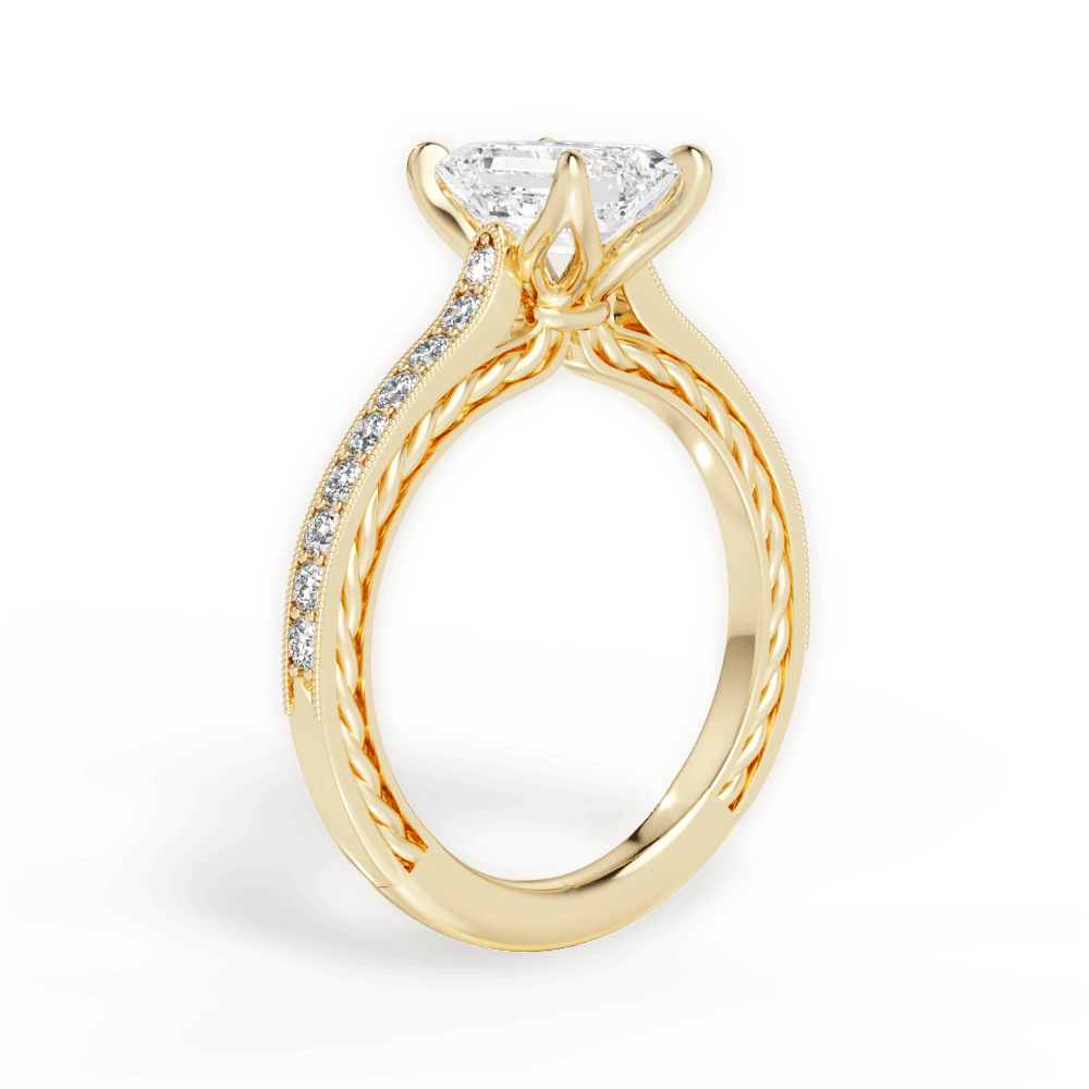 Gilda Emerald Cut Lab Grown Diamond 18Kt Yellow Gold Engagement Ring - View 2