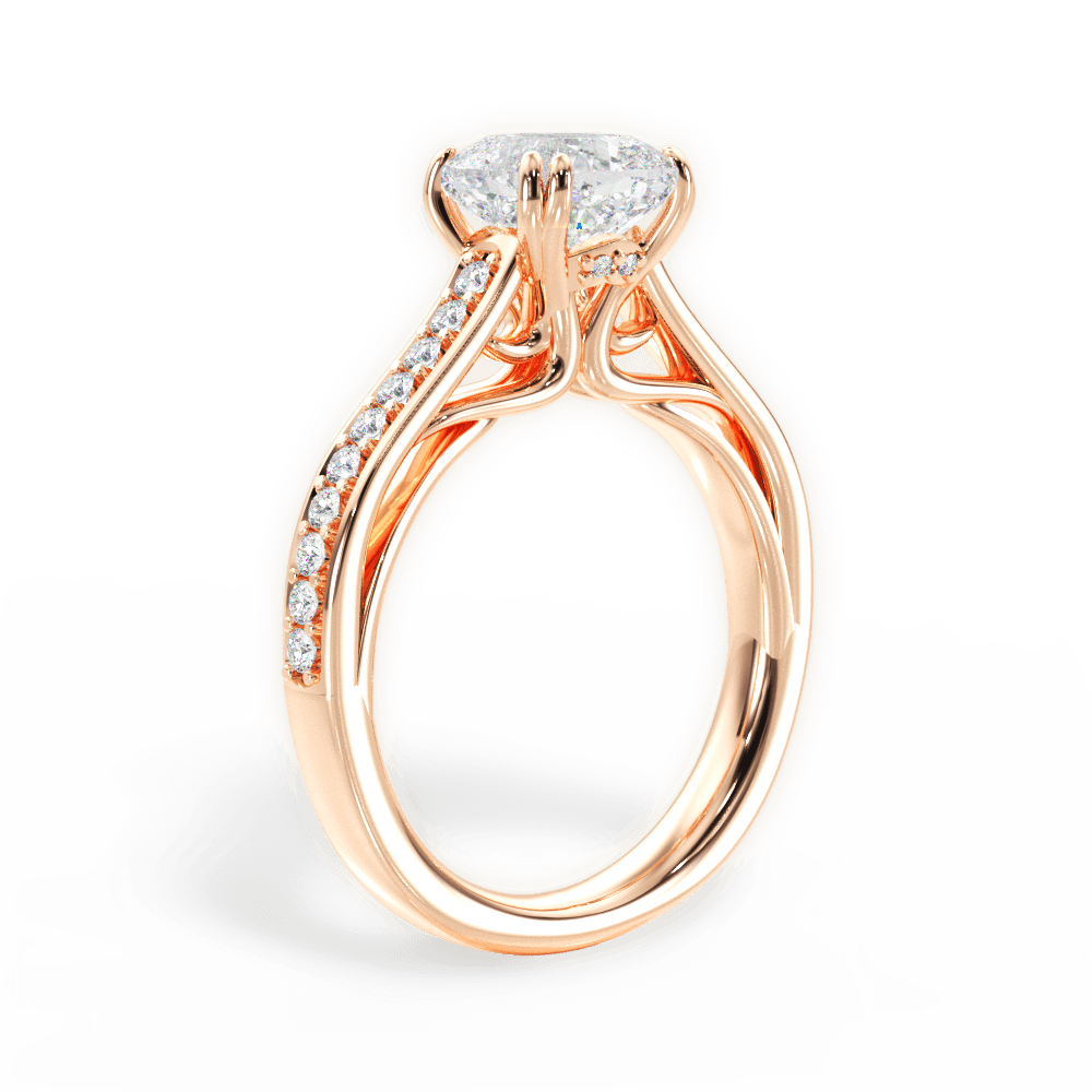 Deborah Cushion Cut Lab Grown Diamond 18Kt Rose Gold Engagement Ring - View 3