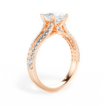 Kendra Princess Cut Lab Grown Diamond 18Kt Rose Gold Engagement Ring - View 2