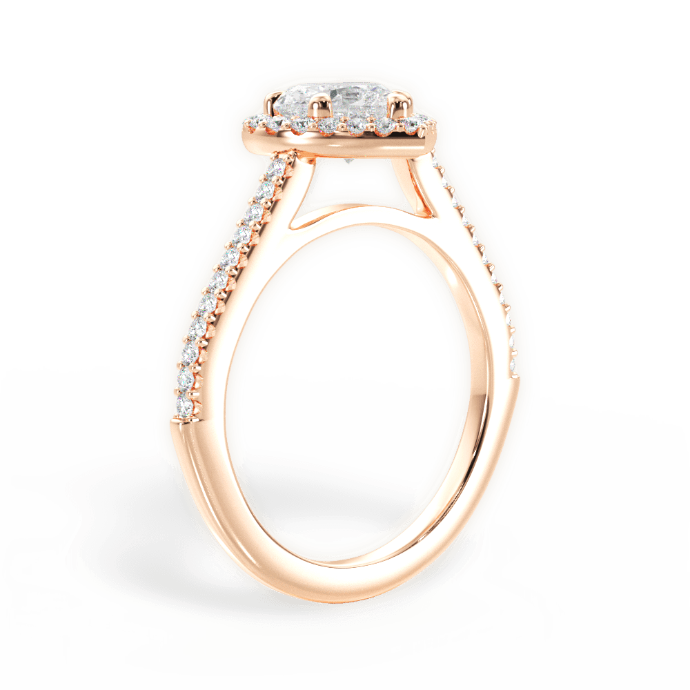 Jeanne Heart Cut Lab Grown Diamond 18Kt Rose Gold Engagement Ring - View 4