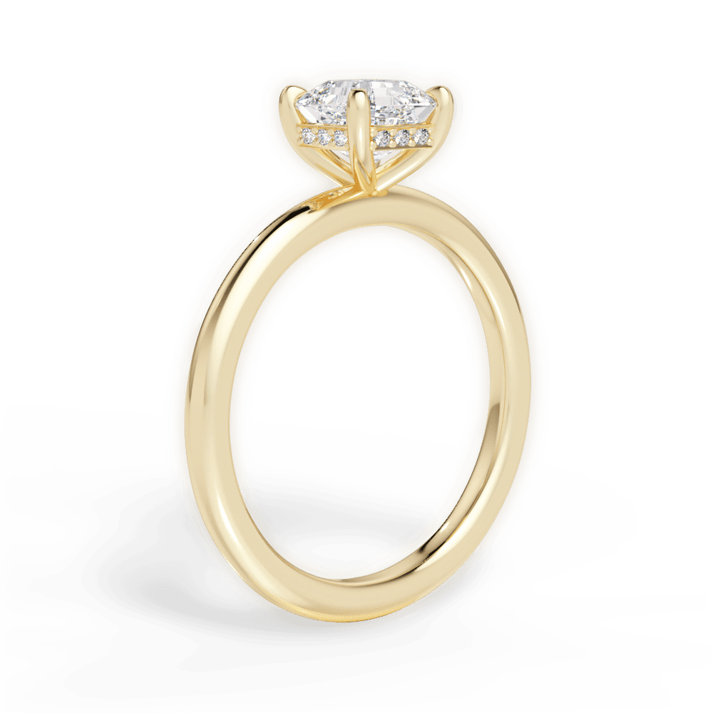Brenda Asscher Cut Lab Grown Diamond 18Kt Yellow Gold Engagement Ring - View 2