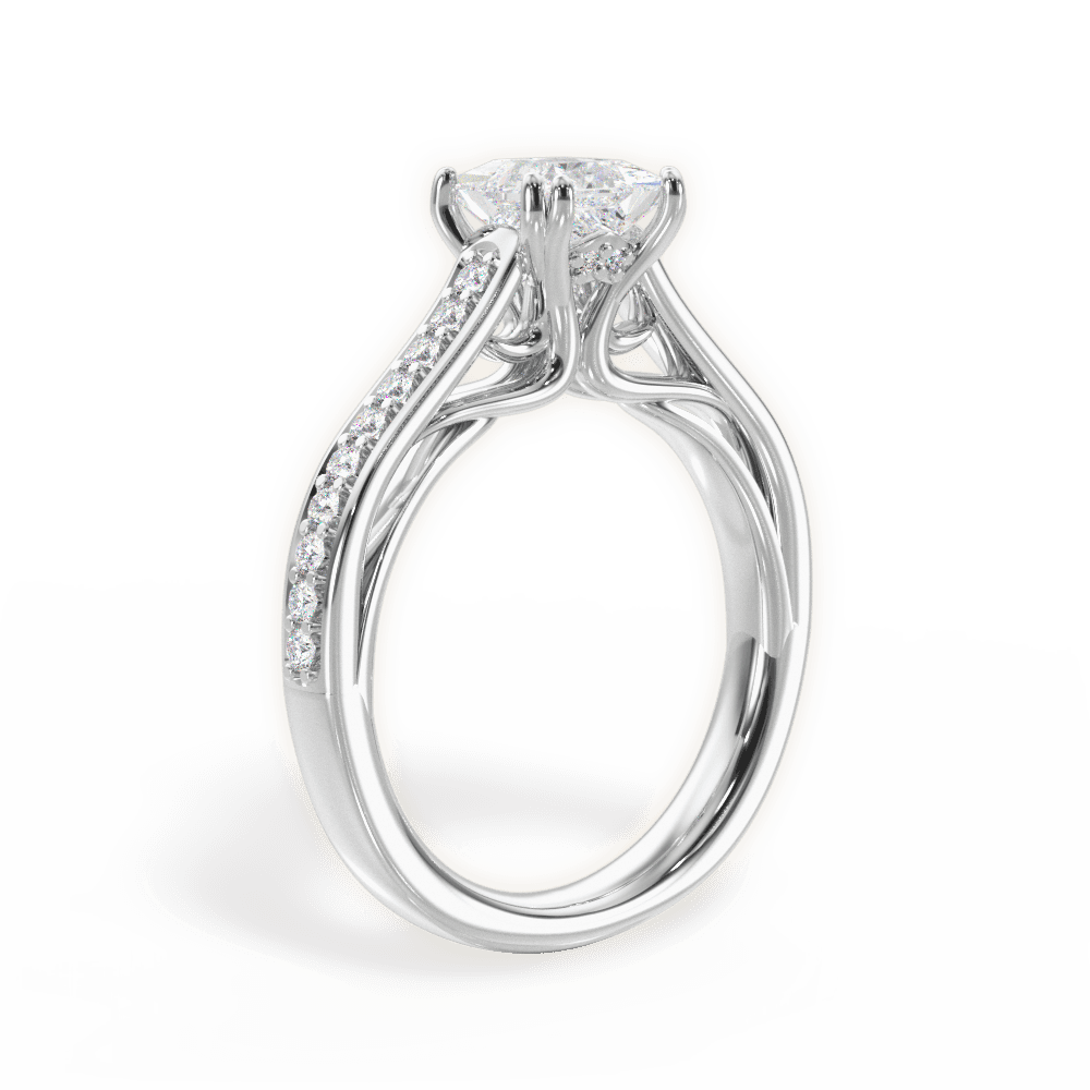 Deborah Princess Cut Lab Grown Diamond 14Kt White Gold Engagement Ring - View 2