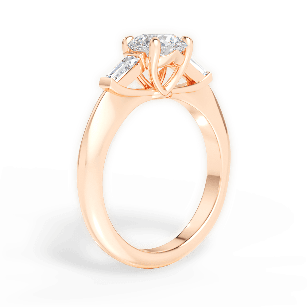 Emily Round Cut Lab Grown Diamond 18Kt Rose Gold Engagement Ring - View 4