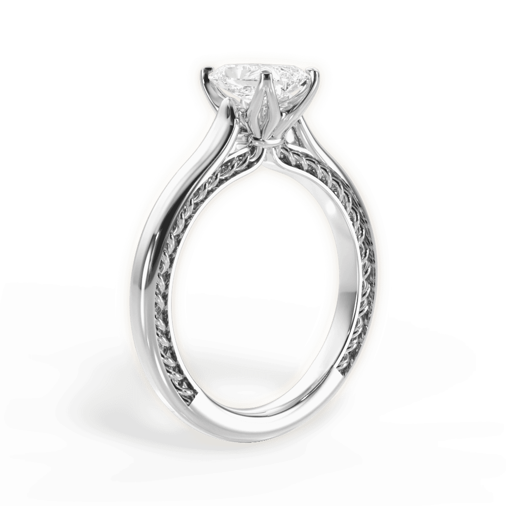 Carrie Radiant Cut Lab Grown Diamond Platinum Engagement Ring - View 3