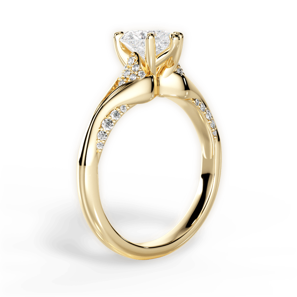Isabel Heart Cut Lab Grown Diamond 18Kt Yellow Gold Engagement Ring - View 4