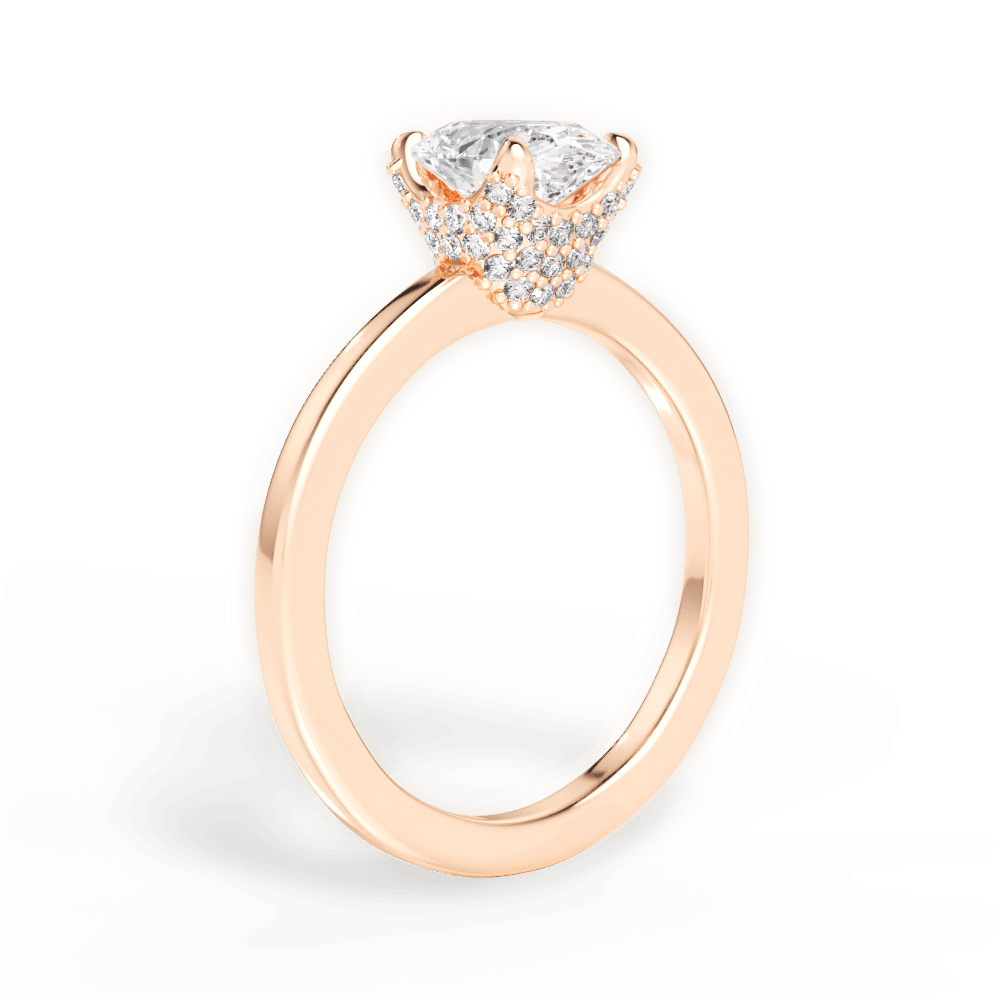 Gemma Oval Cut Lab Grown Diamond 18Kt Rose Gold Engagement Ring - View 2