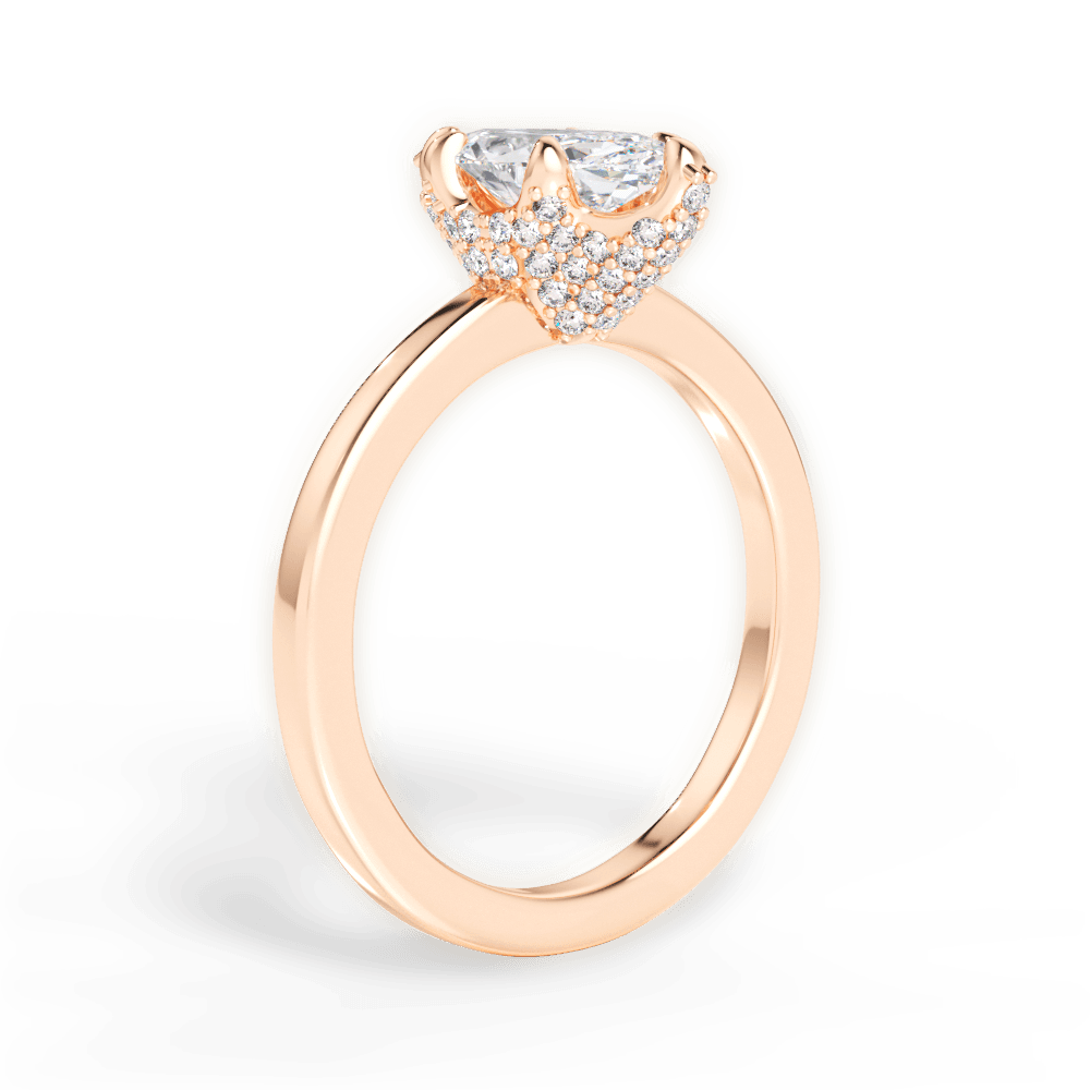 Gemma Marquise Cut Lab Grown Diamond 18Kt Rose Gold Engagement Ring - View 3