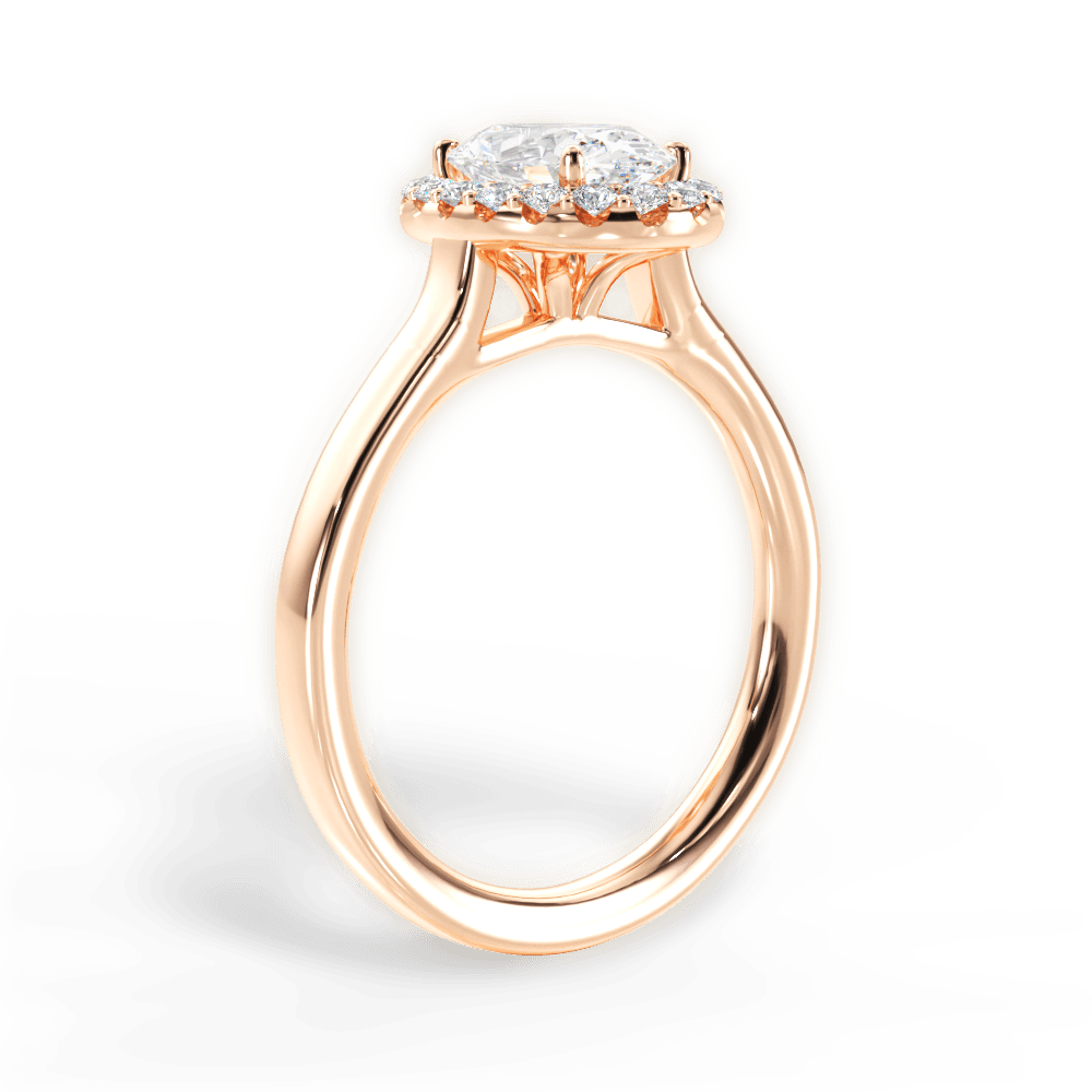 Fiona Oval Cut Lab Grown Diamond 18Kt Rose Gold Engagement Ring - View 4