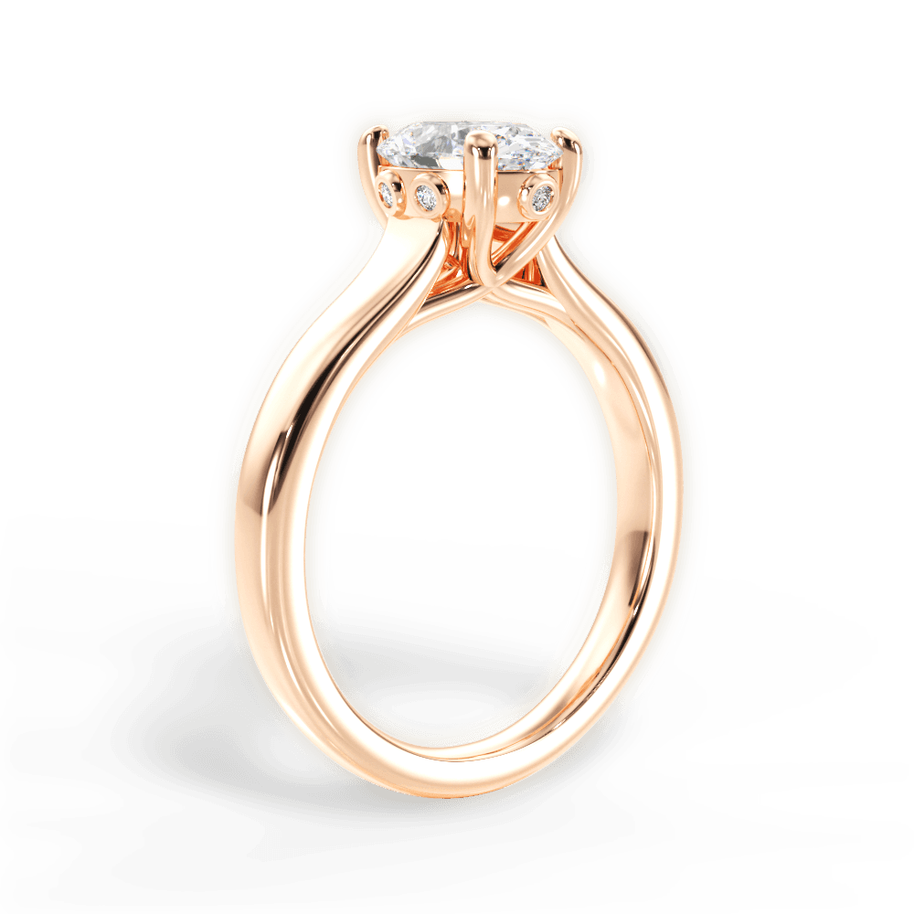 Carol Oval Cut Lab Grown Diamond 18Kt Rose Gold Engagement Ring - View 4