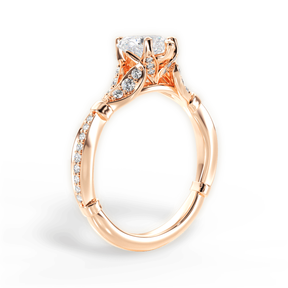 Geraldine Heart Cut Lab Grown Diamond 18Kt Rose Gold Engagement Ring - View 2