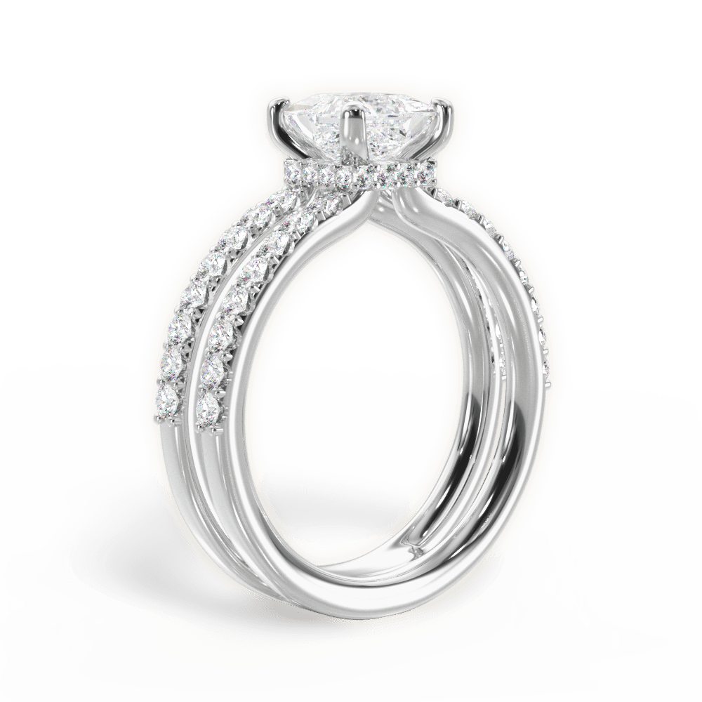 Christie Princess Cut Lab Grown Diamond 18Kt White Gold Engagement Ring - View 4
