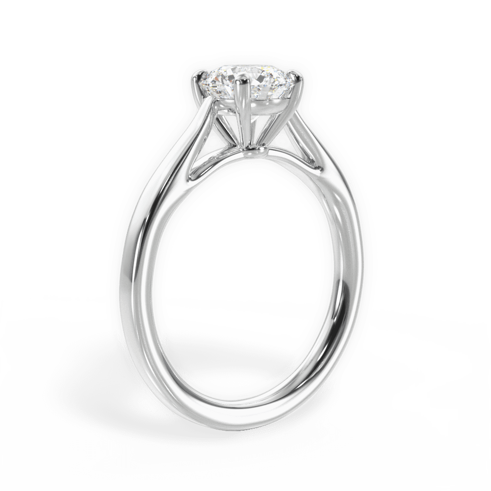 Angie Round Cut Lab Grown Diamond Platinum Engagement Ring - View 4