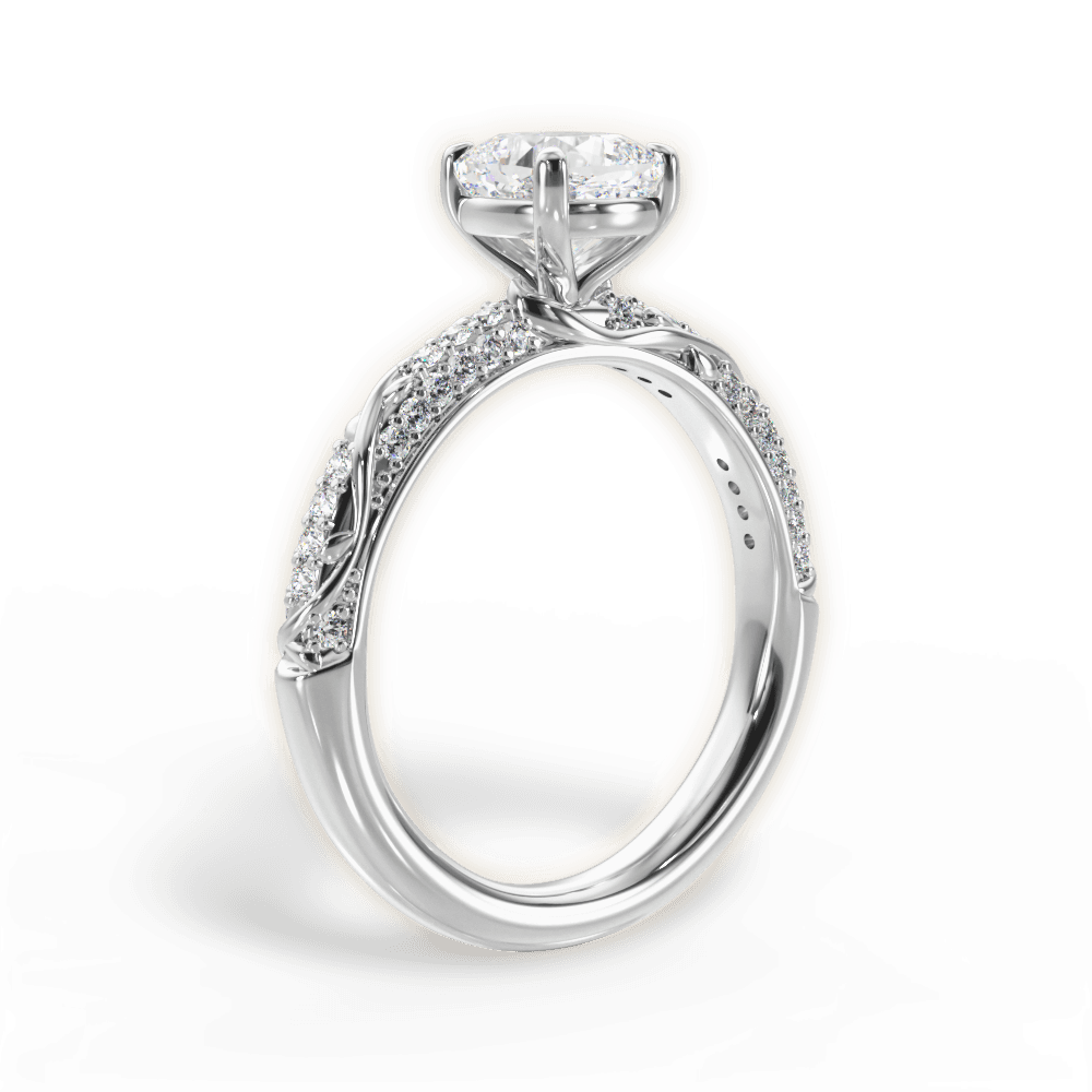 Gloria Cushion Cut Lab Grown Diamond 18Kt White Gold Engagement Ring - View 3