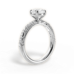 Gloria Cushion Cut Lab Grown Diamond Platinum Engagement Ring - View 3