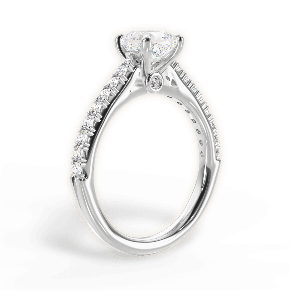 Frances Cushion Cut Lab Grown Diamond Platinum Engagement Ring - View 3