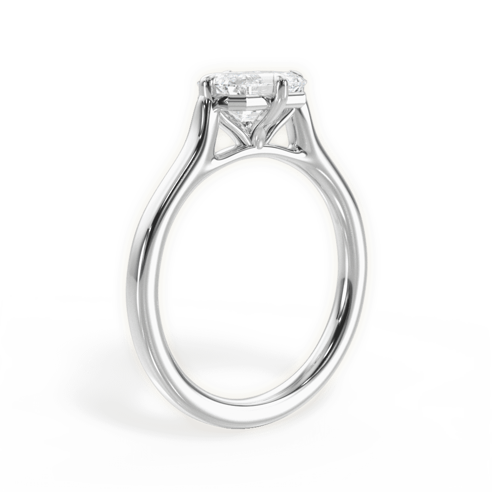 Bernadette Emerald Cut Lab Grown Diamond Platinum Engagement Ring - View 3