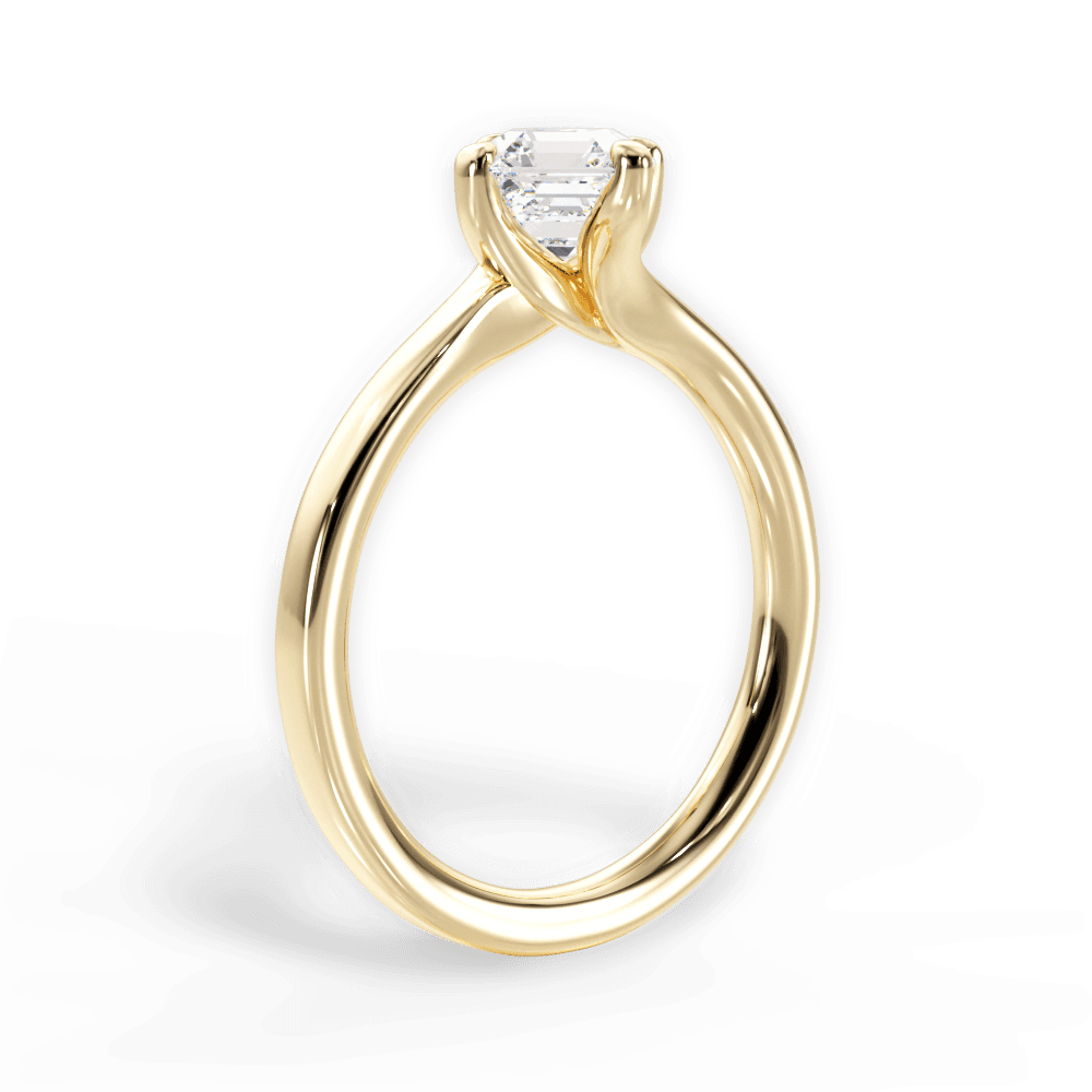 Ashley Asscher Cut Lab Grown Diamond 18Kt Yellow Gold Engagement Ring - View 2