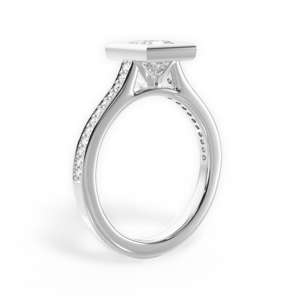 Deanna Princess Cut Lab Grown Diamond 14Kt White Gold Engagement Ring - View 4