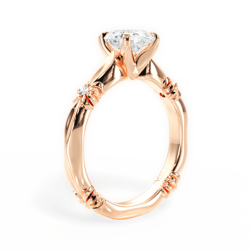 Claire Oval Cut Lab Grown Diamond 18Kt Rose Gold Engagement Ring - View 4