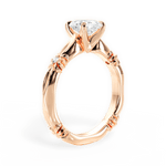 Claire Oval Cut Lab Grown Diamond 18Kt Rose Gold Engagement Ring - View 4
