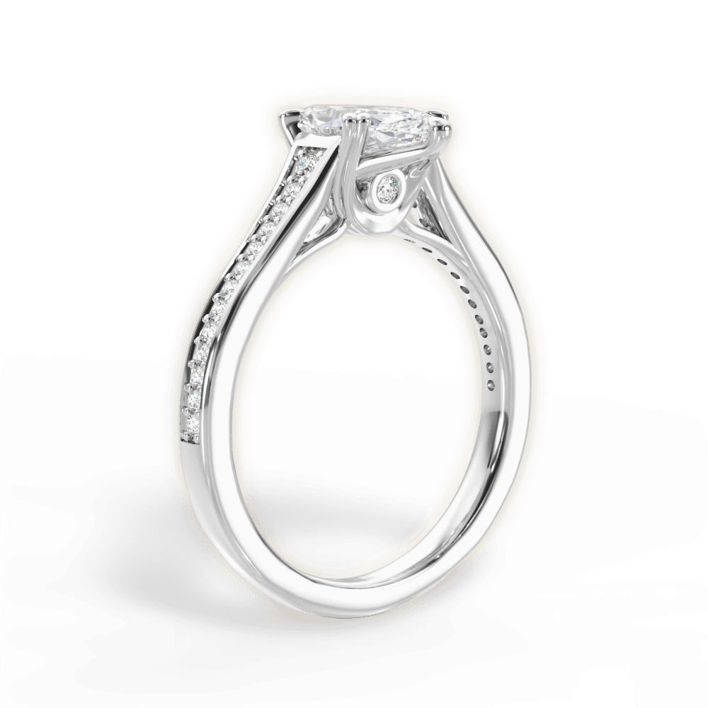 Delia Marquise Cut Lab Grown Diamond Platinum Engagement Ring - View 3