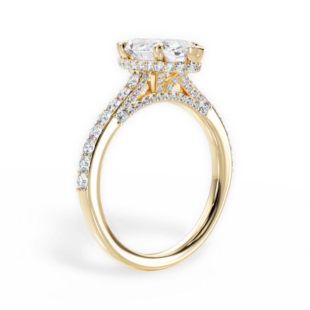 Laura Marquise Cut Lab Grown Diamond 18Kt Yellow Gold Engagement Ring - View 3