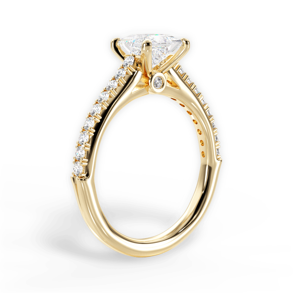 Frances Princess Cut Lab Grown Diamond 18Kt Yellow Gold Engagement Ring - View 3