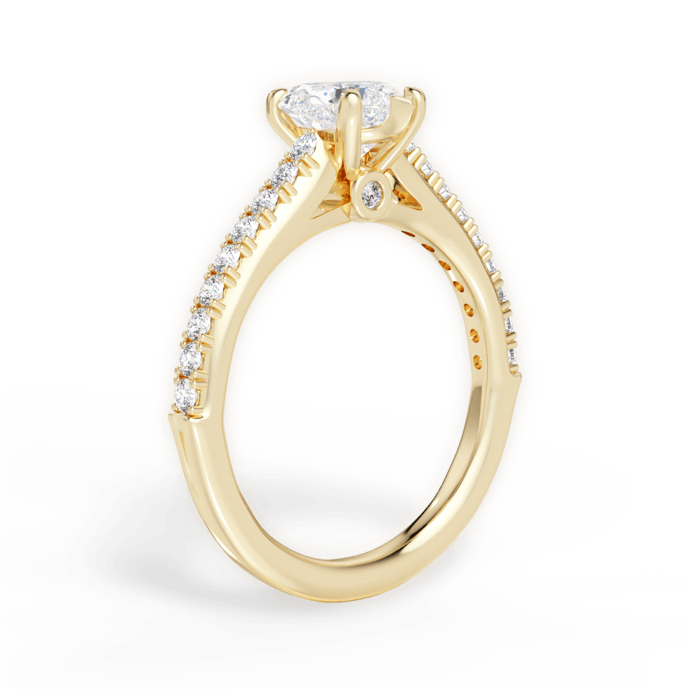 Frances Heart Cut Lab Grown Diamond 18Kt Yellow Gold Engagement Ring - View 3