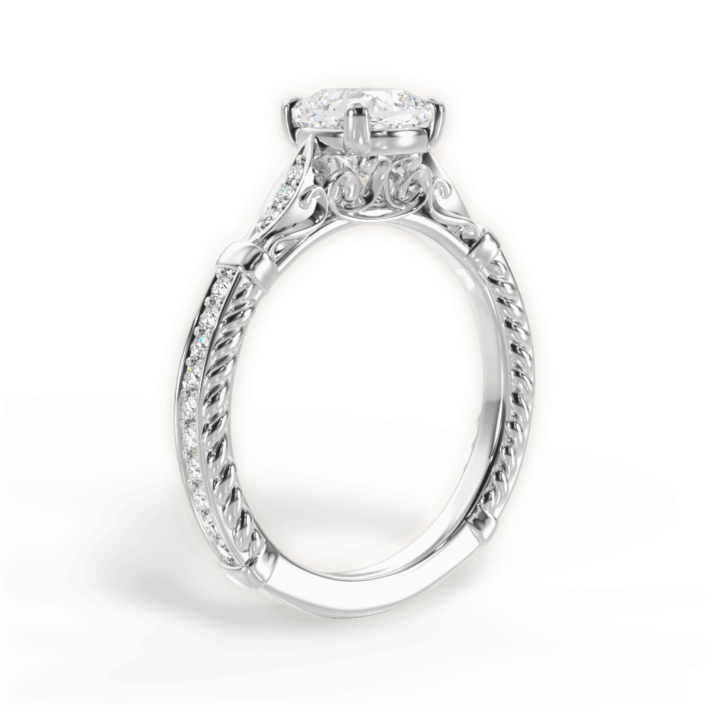 Gabriela Cushion Cut Lab Grown Diamond Platinum Engagement Ring - View 4