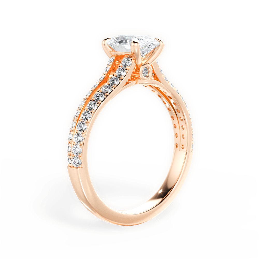 Kendra Oval Cut Lab Grown Diamond 18Kt Rose Gold Engagement Ring - View 3