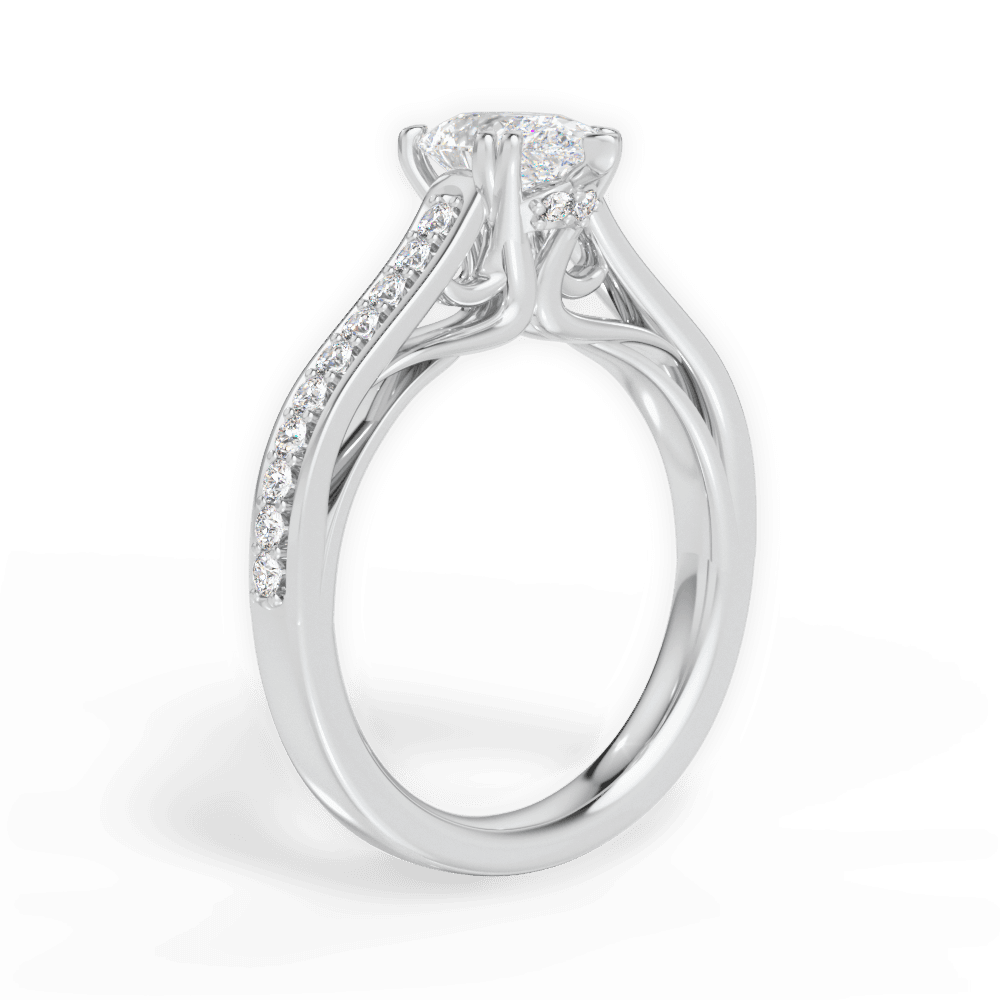 Deborah Pear Cut Lab Grown Diamond Platinum Engagement Ring - View 2