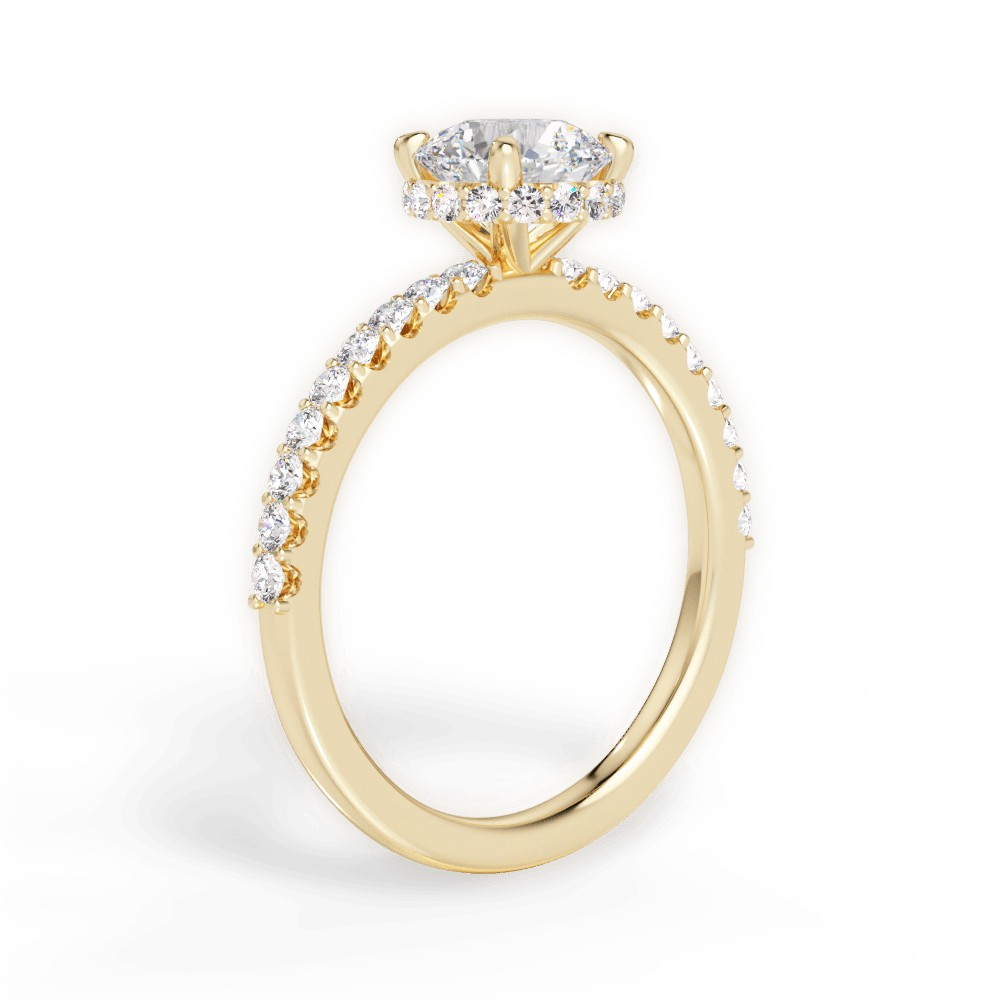 Isabella Round Cut Lab Grown Diamond 18Kt Yellow Gold Engagement Ring - View 2