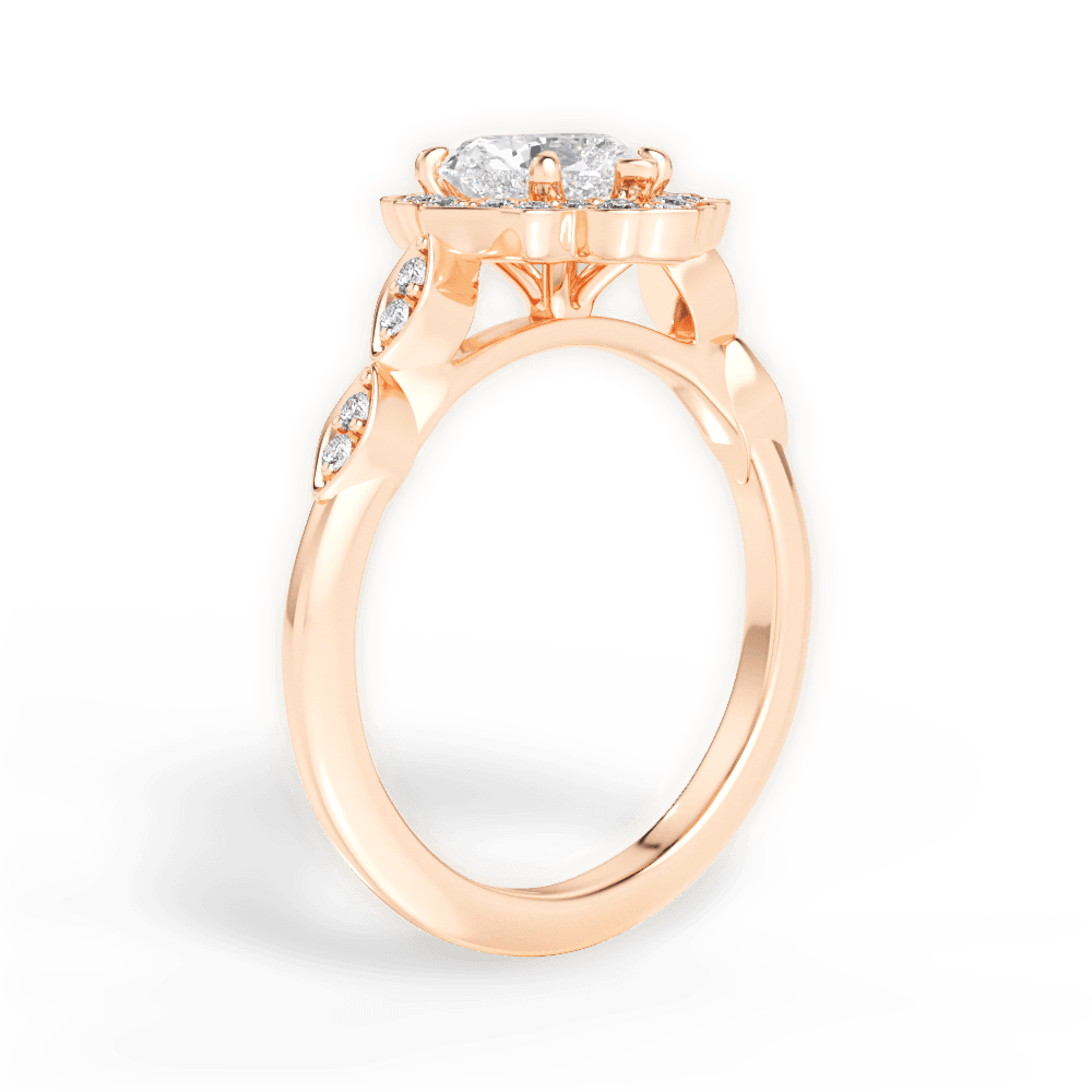 Julie Heart Cut Lab Grown Diamond 18Kt Rose Gold Engagement Ring - View 3