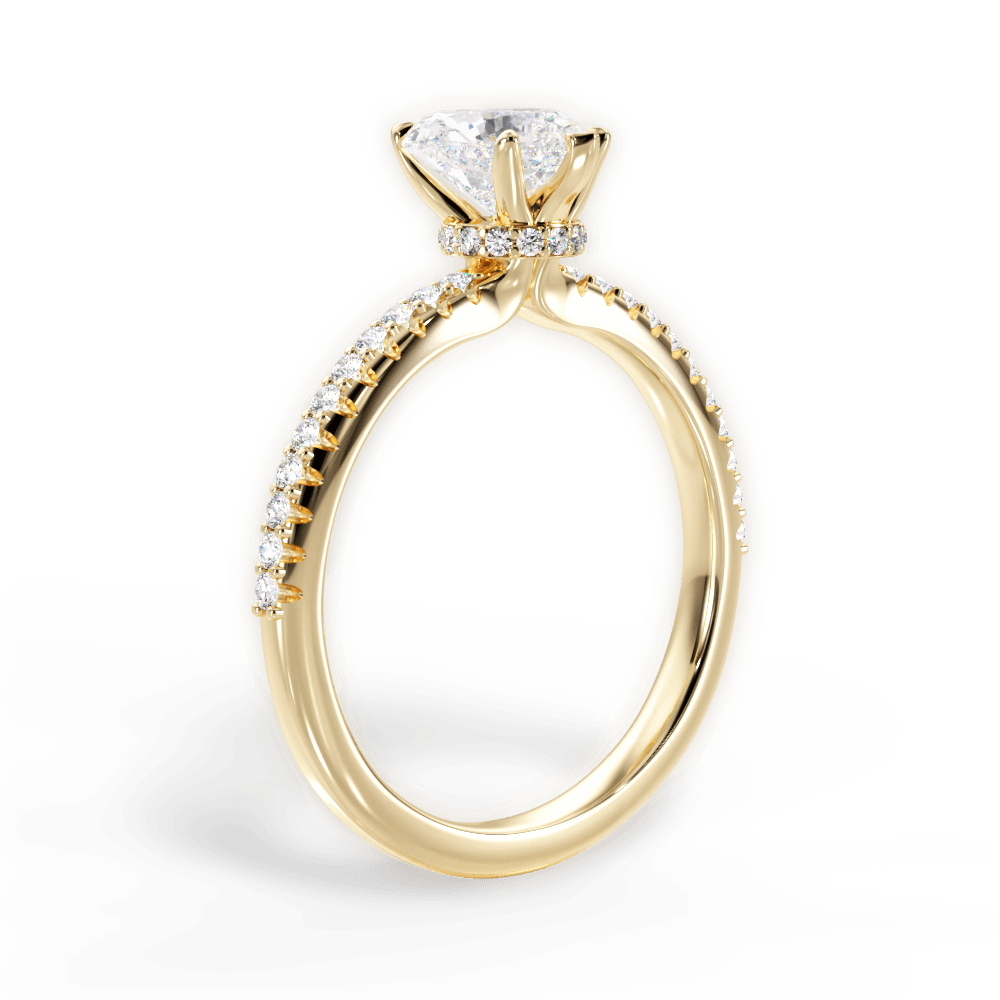 Giselle Heart Cut Lab Grown Diamond 18Kt Yellow Gold Engagement Ring - View 4