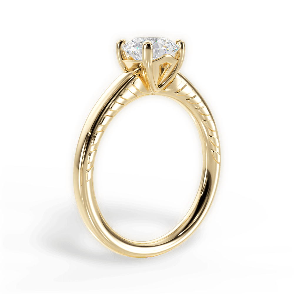 Annette Round Cut Lab Grown Diamond 18Kt Yellow Gold Engagement Ring - View 2