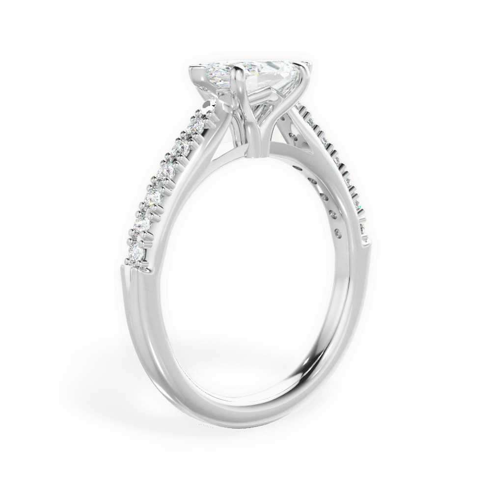 Diane Marquise Cut Lab Grown Diamond 14Kt White Gold Engagement Ring - View 2