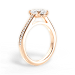 Denise Oval Cut Lab Grown Diamond 18Kt Rose Gold Engagement Ring - View 4
