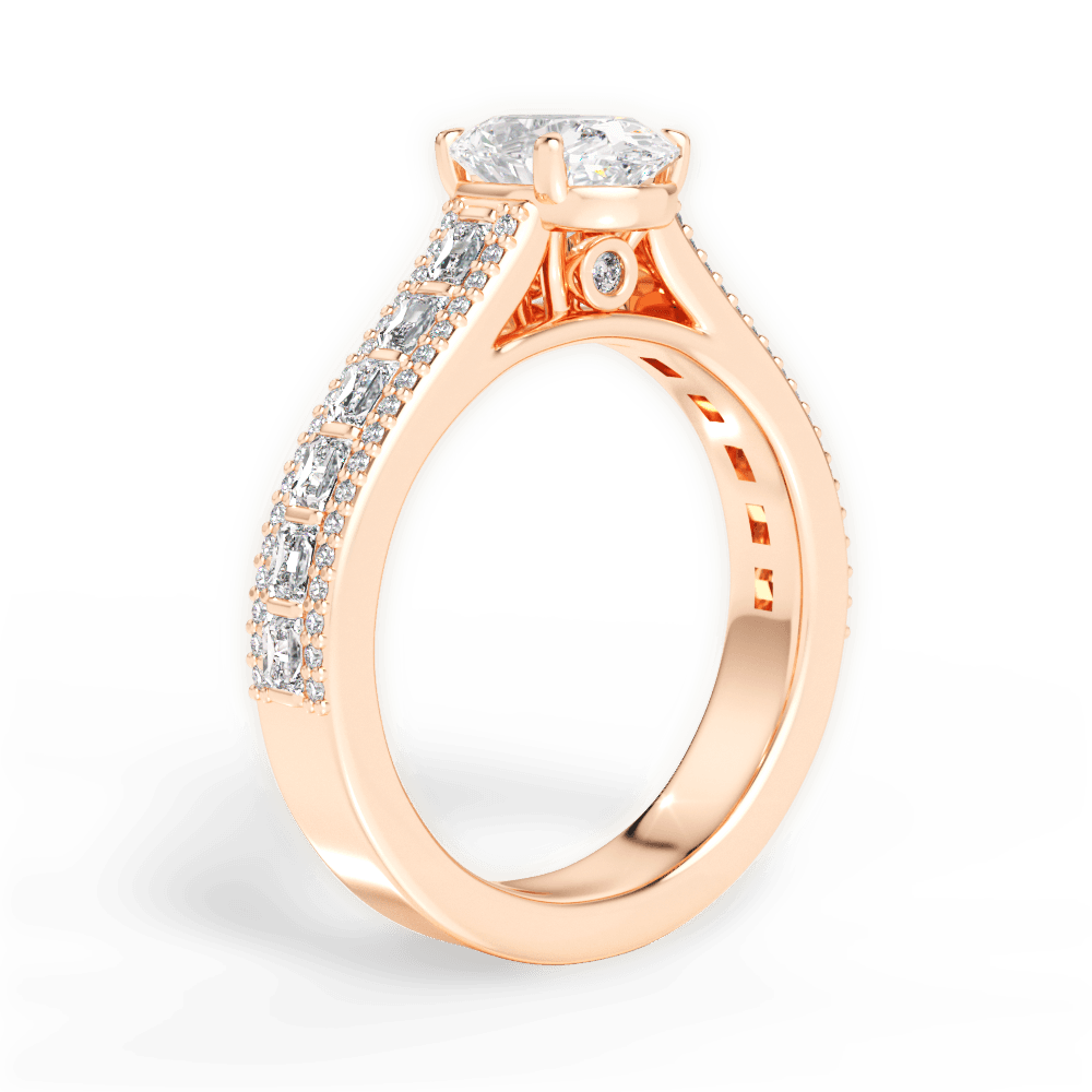Lynn Oval Cut Lab Grown Diamond 18Kt Rose Gold Engagement Ring - View 2